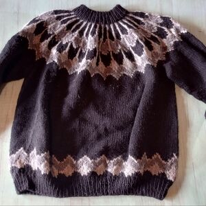 Vintage Wanderings Warren New Jersey Handknits Wool Sweater Chunky Size Large ?